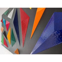 Peinture 3D "triangulation" 120x40cm