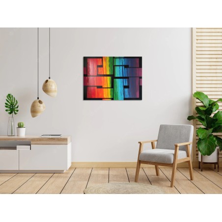 Peinture acrylique "multicolor" 80x60cm