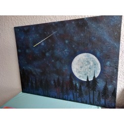 Peinture acrylique "nuit d'été" 80x60cm