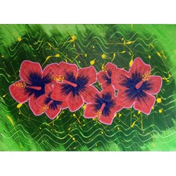 Peinture acrylique "hibiscus" 70x50cm